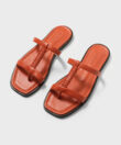 Capri Sandals in Orange Smooth Leather
