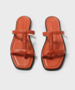 Capri Sandals in Orange Smooth Leather