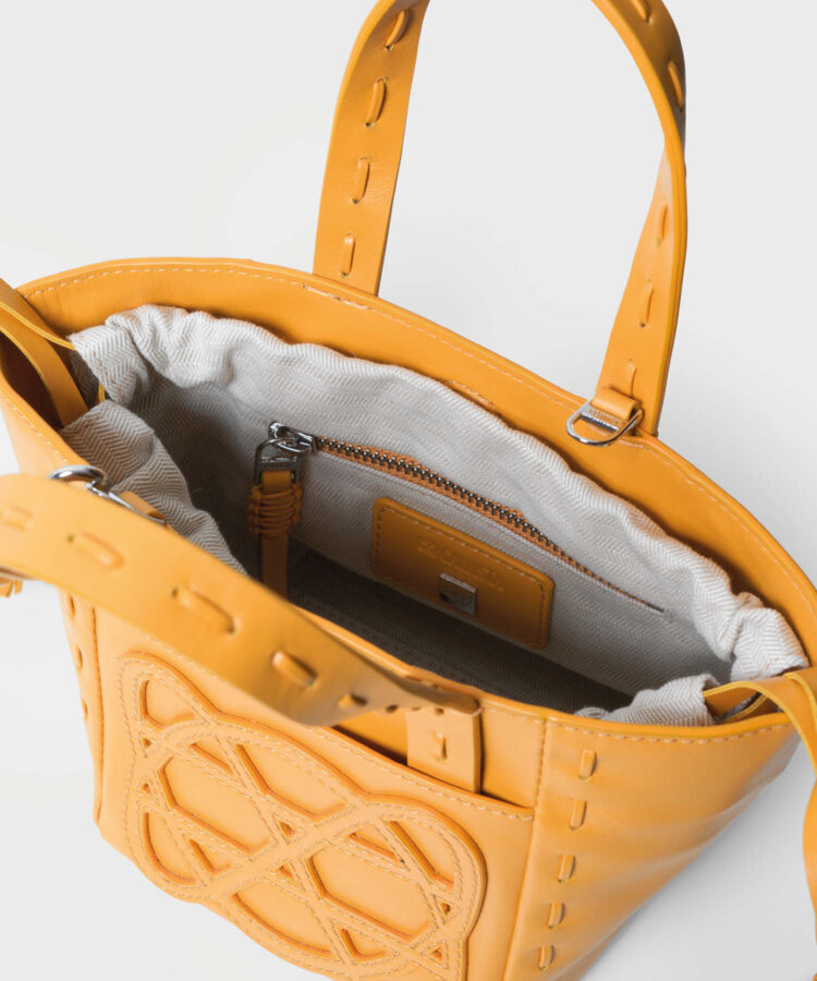Micro Cleo Bag in Yellow Smooth Leather