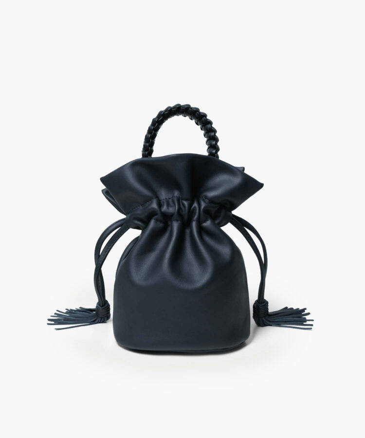 Athena Pouch in Black Smooth Leather