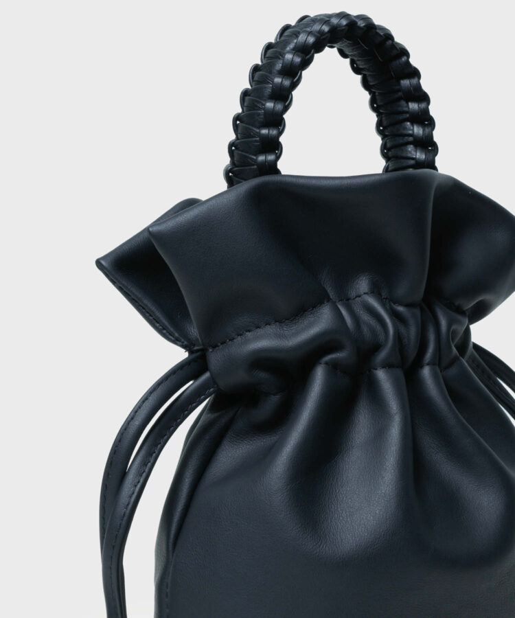 Athena Pouch in Black Smooth Leather