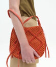 Messenger in Orange Raffia & Leather