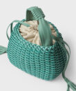 Mini Woven Basket in Mint Leather