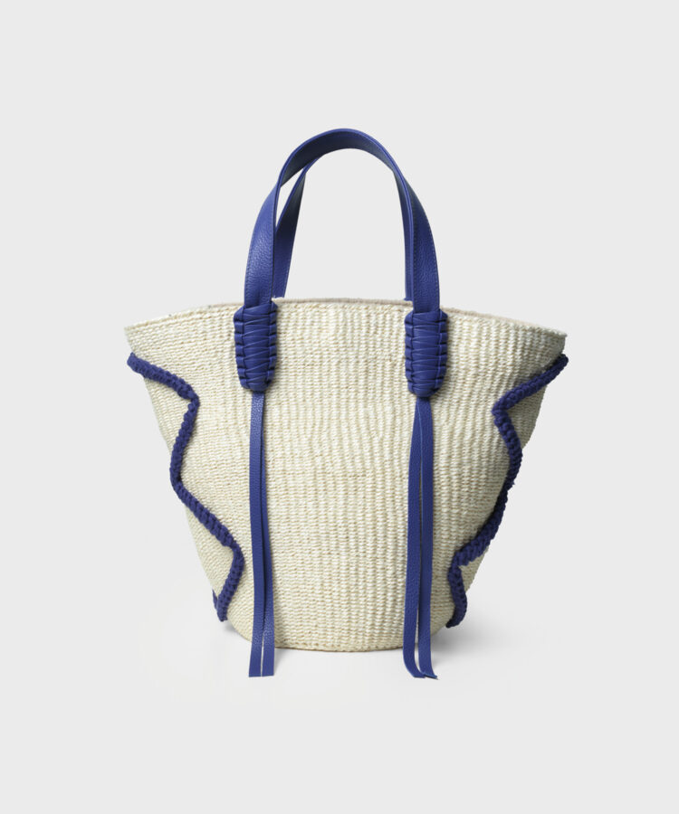 Zuri Basket Bag in Violet Leather