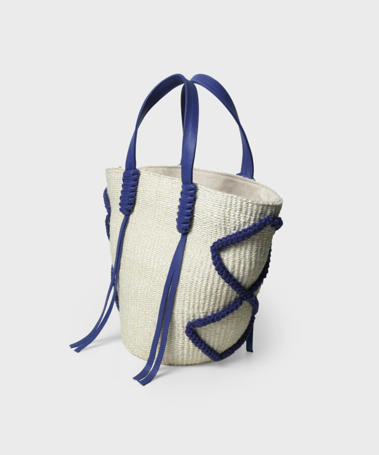 Zuri Basket Bag in Violet Leather