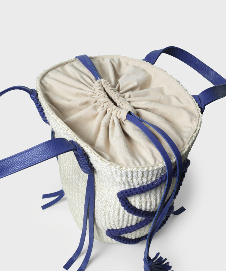 Zuri Basket Bag in Violet Leather