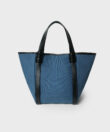 Tulip Bag in Black Leather & Canvas