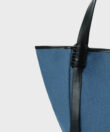 Tulip Bag in Black Leather & Canvas