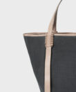 Tulip Bag in Latte Leather & Canvas