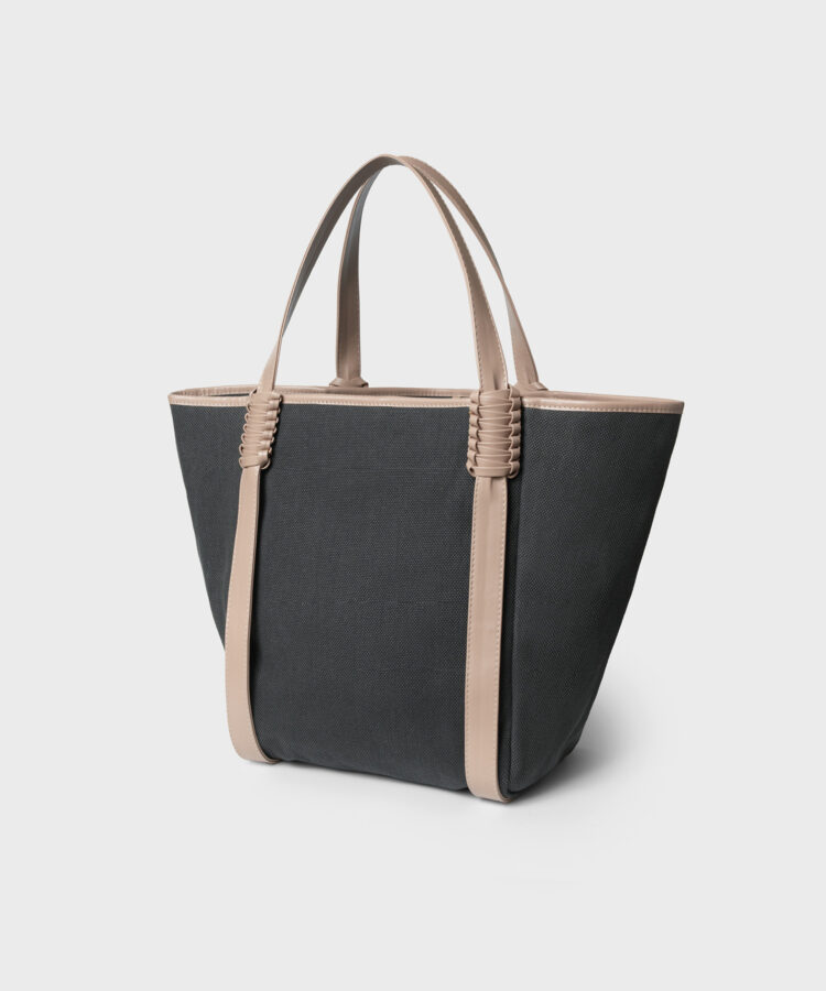 Tulip Bag in Latte Leather & Canvas