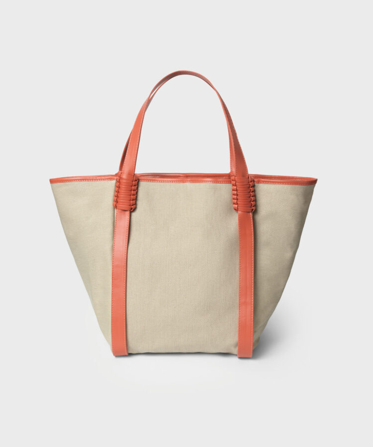 Tulip Bag in Orange Leather & Canvas
