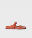 Macrame Leo Slides in Orange Leather