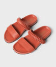 Macrame Leo Slides in Orange Leather