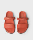Macrame Leo Slides in Orange Leather