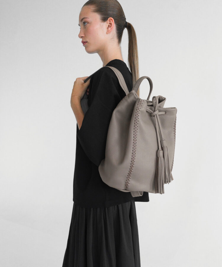 Backpack in Sand Grained Leather