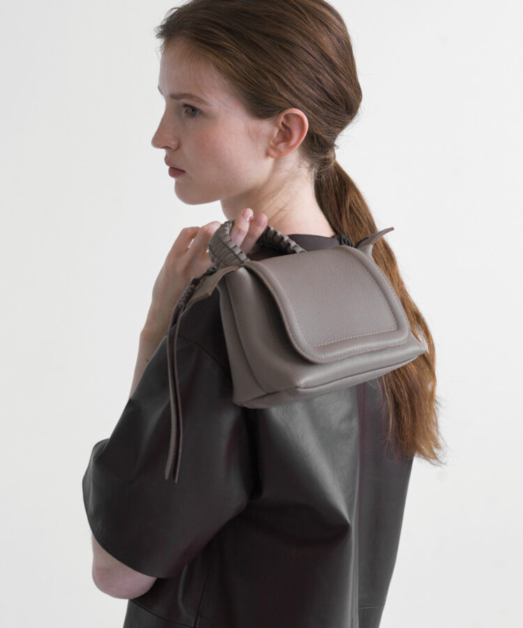 Mini Top Handle in Sand Grained Leather