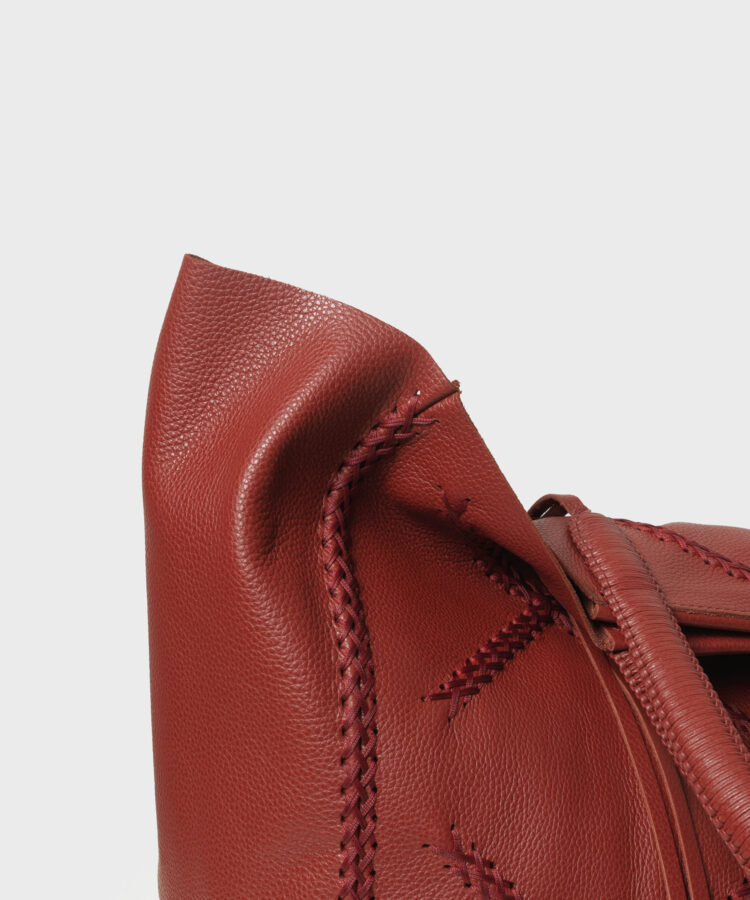 Cross Tote in Red Grained Leather