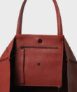 Cross Tote in Red Grained Leather