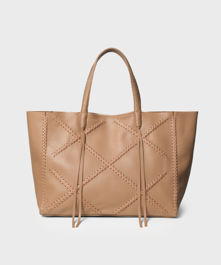 Cross Tote in Camel Grained Leather