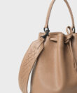 Bucket Bag in Camel Grained Leather