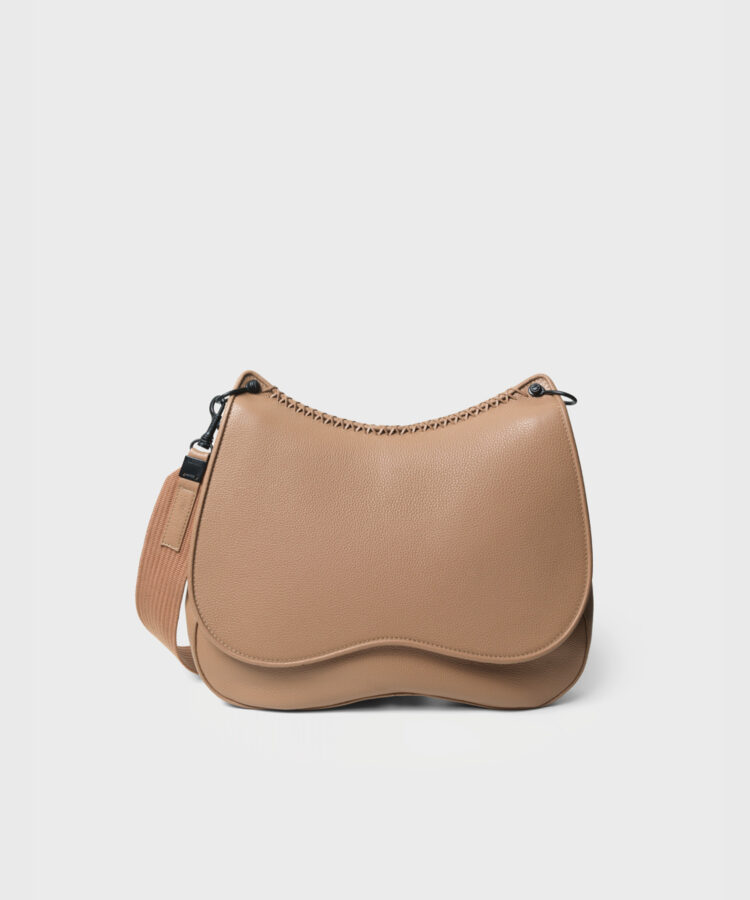 Saddle Bag in Camel Grained Leather
