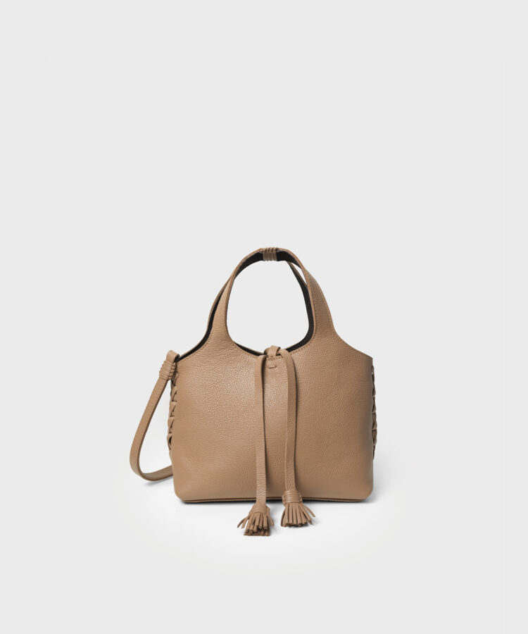 Mini City Bag in Camel Grained Leather