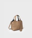 Mini City Bag in Camel Grained Leather