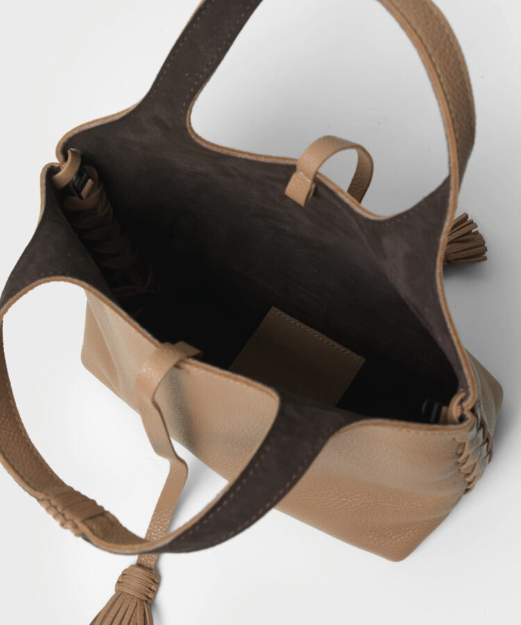 Mini City Bag in Camel Grained Leather