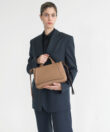Medium Top Handle Bag in Camel Grained Leather