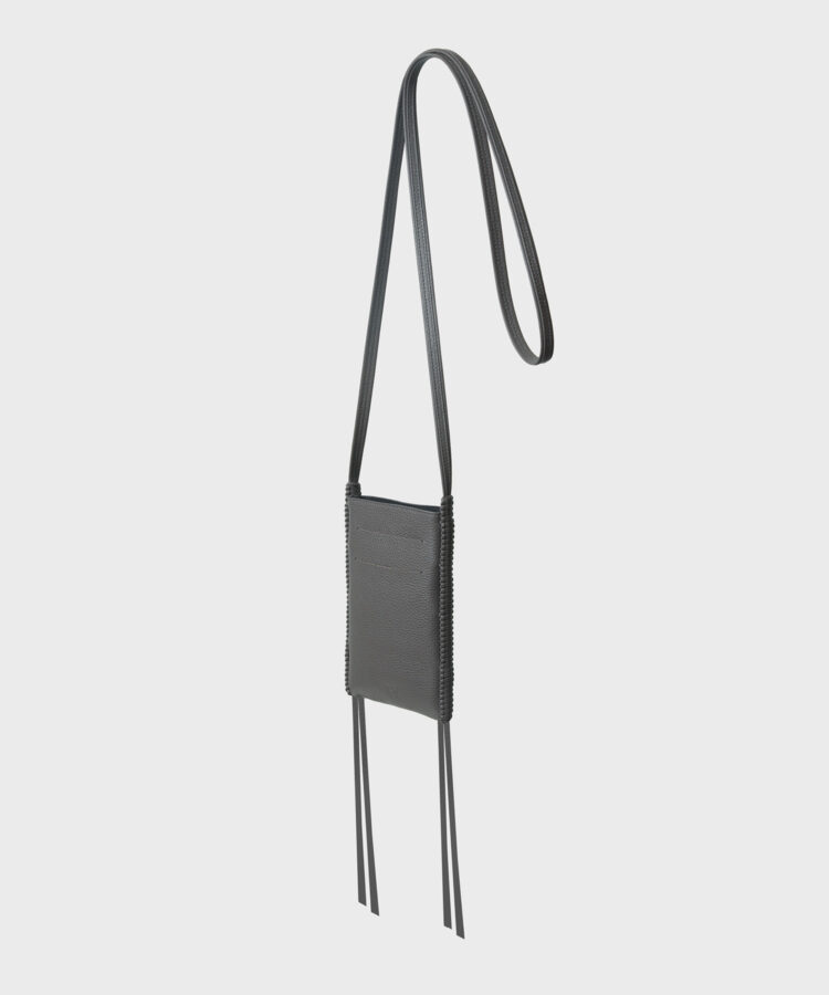 Pocket Bag in Grey Grained Leather