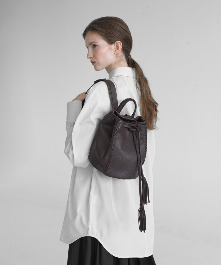 Mini Backpack in Cocoa Grained Leather