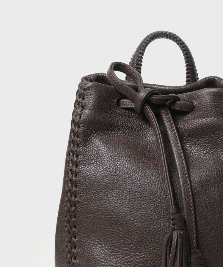 Mini Backpack in Cocoa Grained Leather