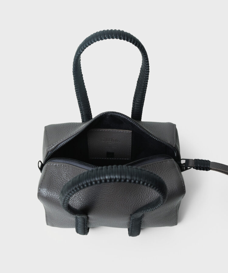 Mini Bowling in Grey Grained Leather