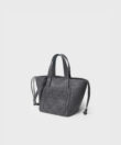 Mini Cleo Bag in Grey Grained Leather