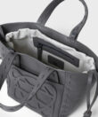 Mini Cleo Bag in Grey Grained Leather