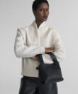 Gaia Tote in Black Grained Leather