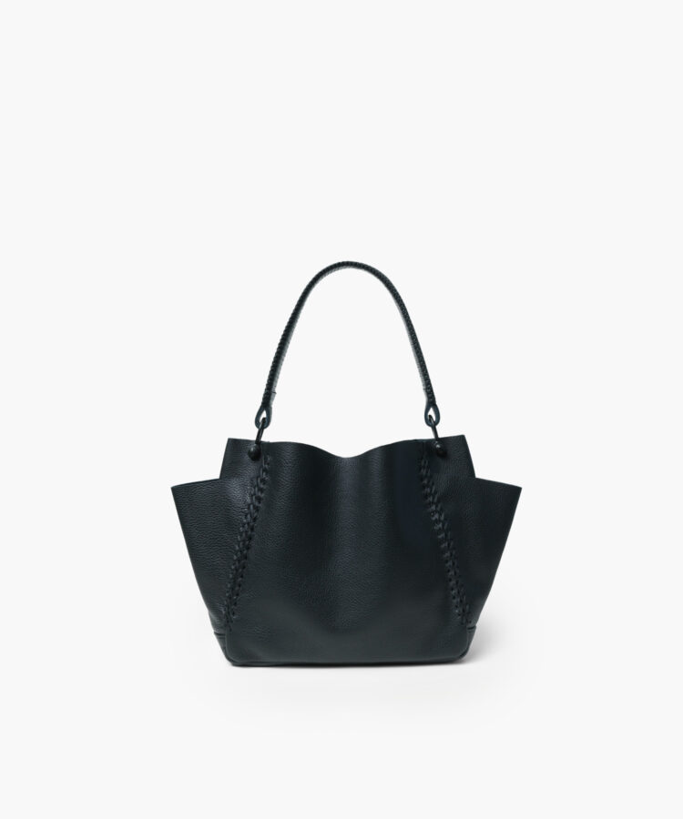 Mini Shoulder Bag in Black Grained Leather