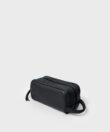 Mini Wash Bag in Black Grained Leather