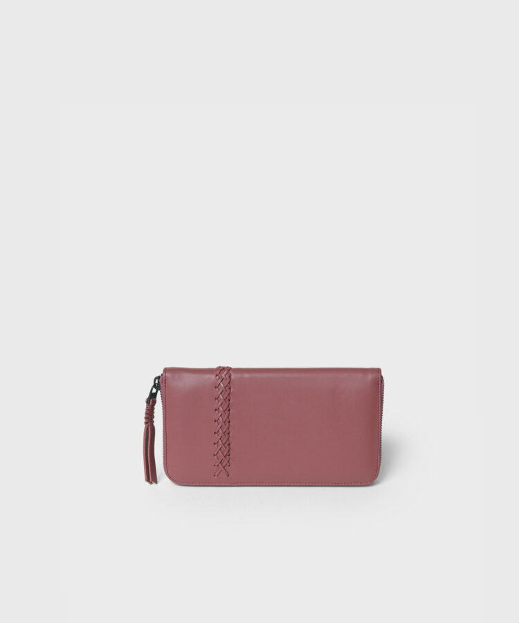 Wallet in Rouge Smooth Leather