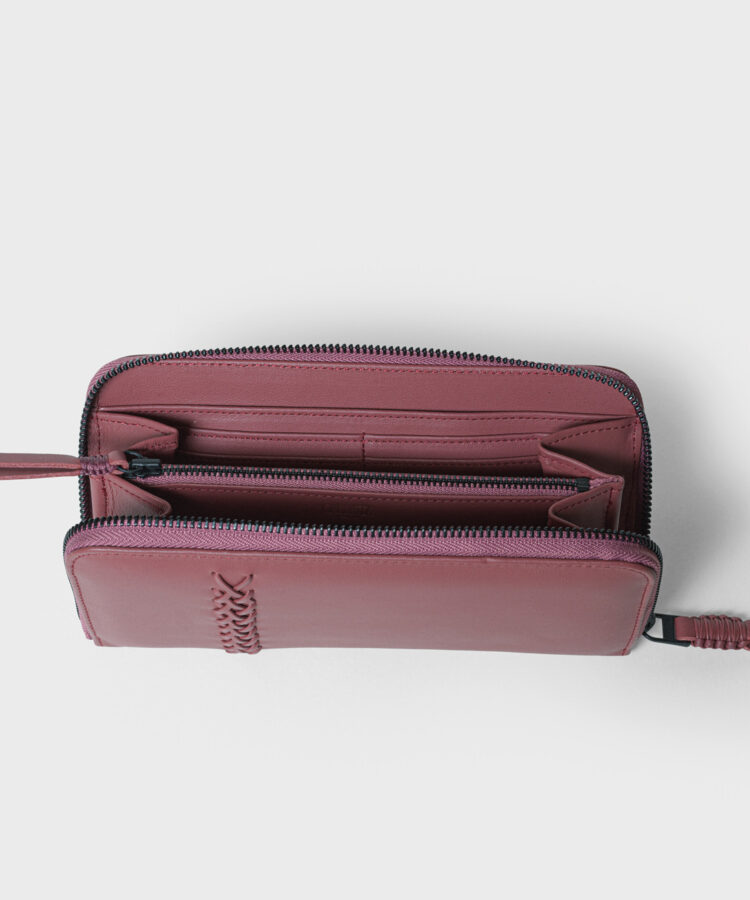 Wallet in Rouge Smooth Leather
