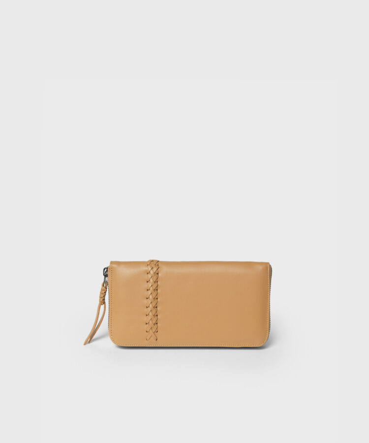 Wallet in Beige Grained Leather
