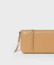 Wallet in Beige Grained Leather