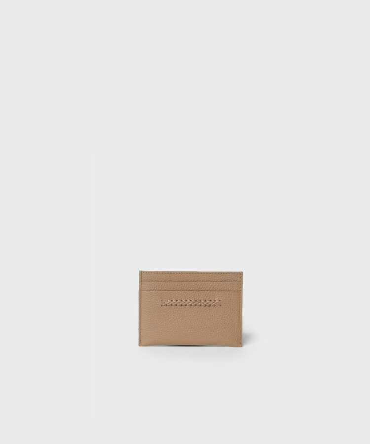 Card Holder in Camel Grained Leather