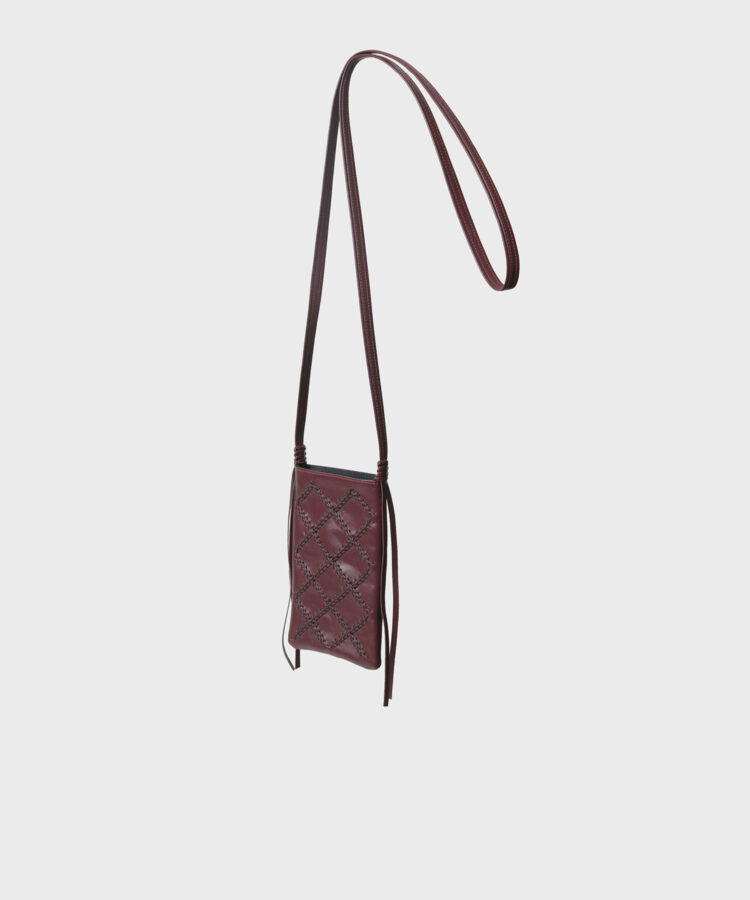 Cross Pocket Bag in Merlot Smooth Leather
