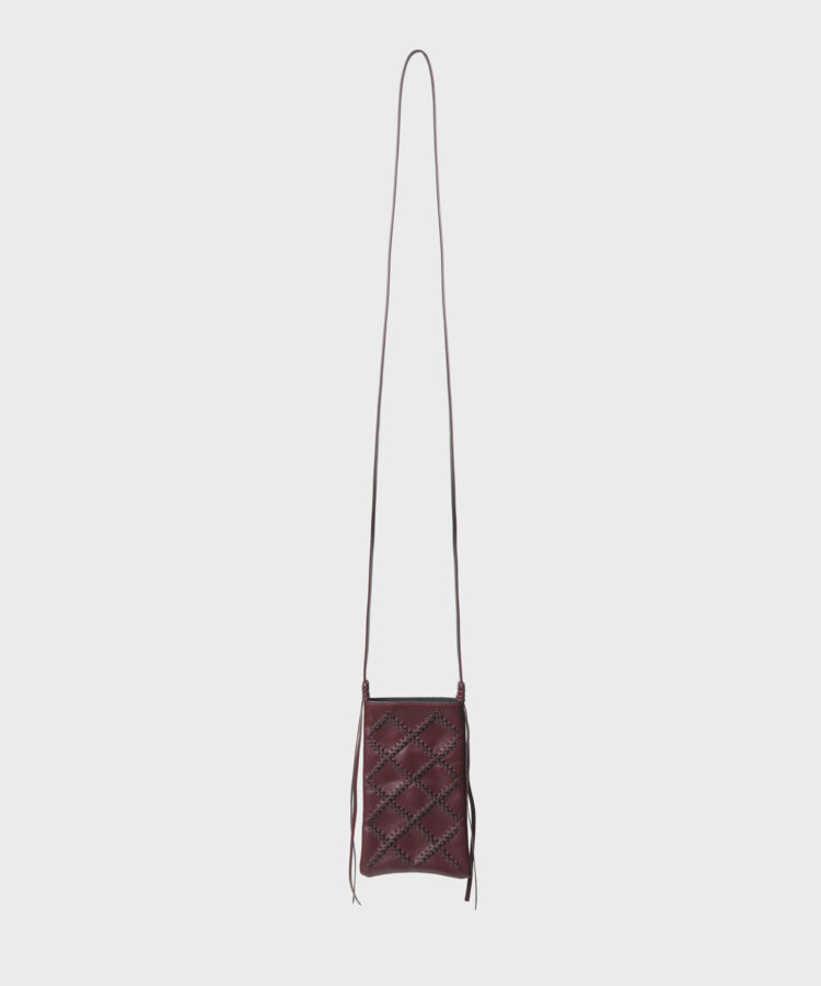 Cross Pocket Bag in Merlot Smooth Leather