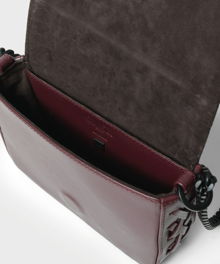 Mini Box Bag in Merlot Smooth Leather