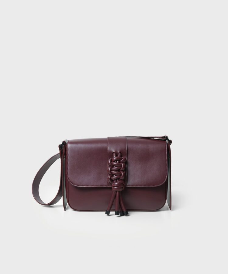 Braided Bag in Merlot Smooth Leather