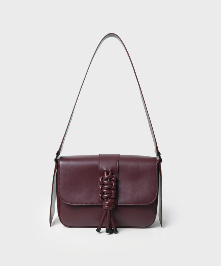 Braided Bag in Merlot Smooth Leather