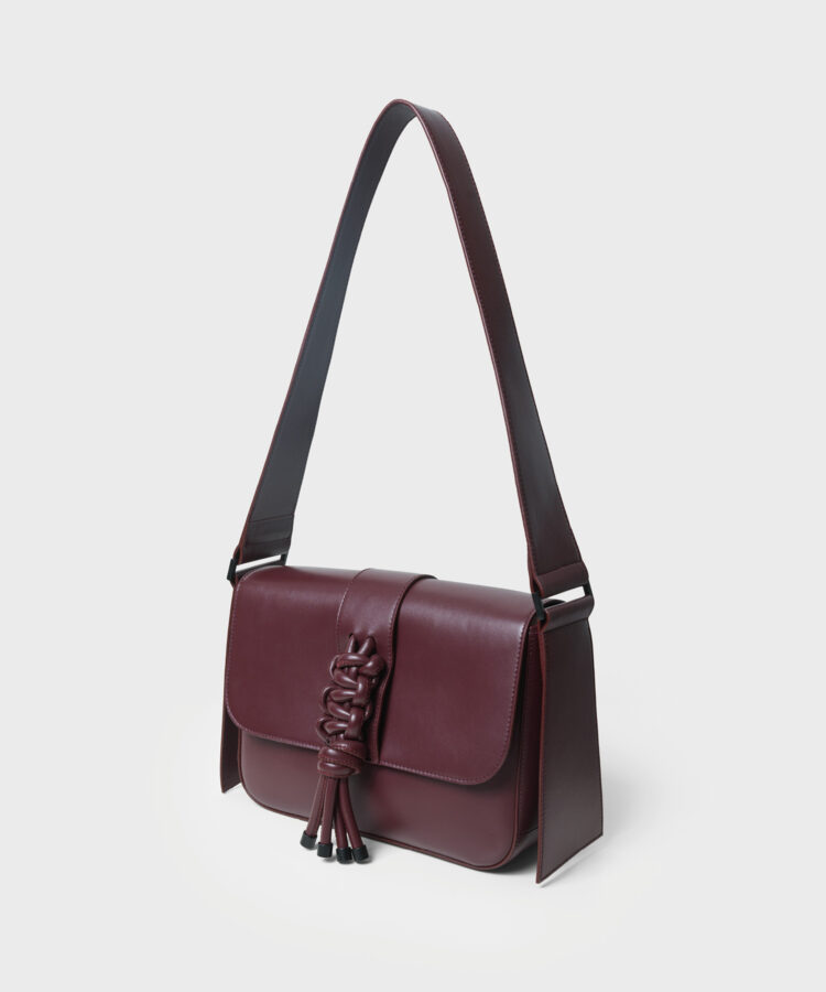 Braided Bag in Merlot Smooth Leather