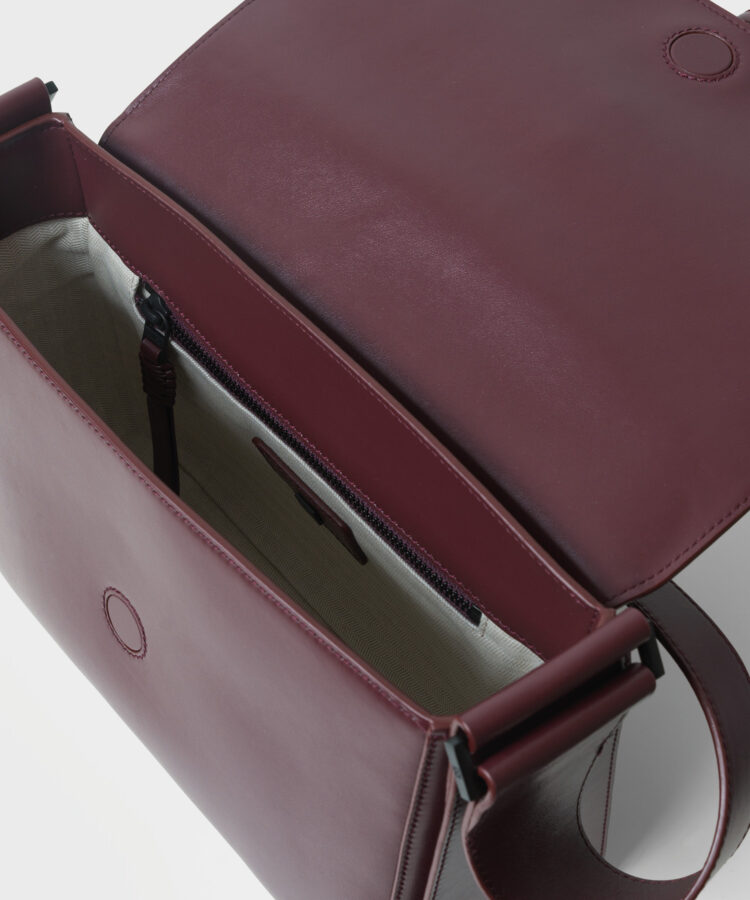Braided Bag in Merlot Smooth Leather